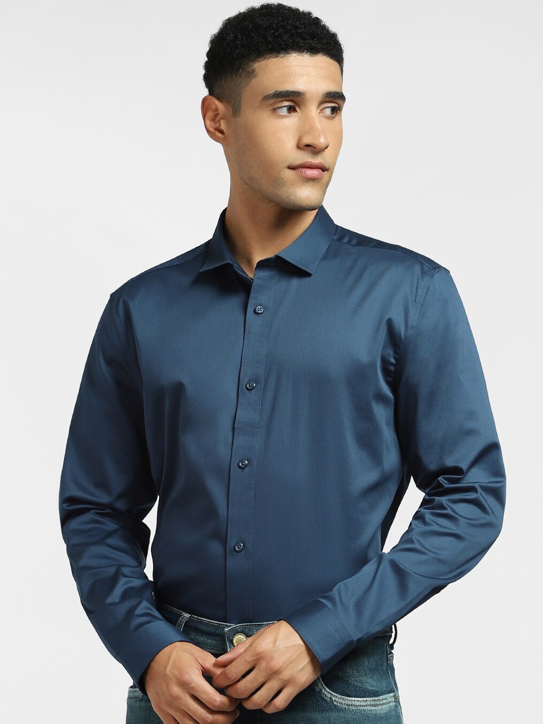 

Jack & Jones Men Blue Slim Fit Casual Shirt