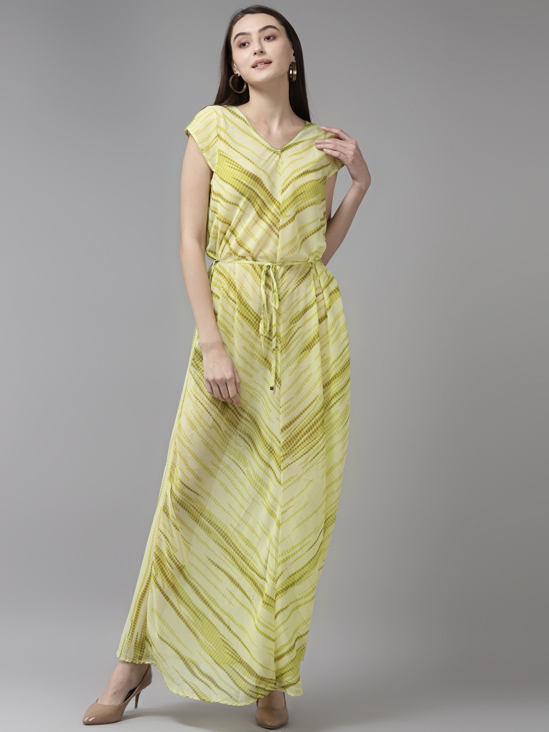 

Aarika Green Georgette A-Line Maxi Dress