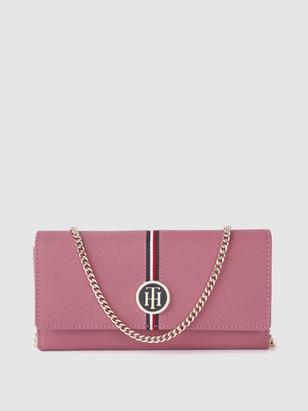 

Tommy Hilfiger Women Pink Textured Leather Two Fold Wallet