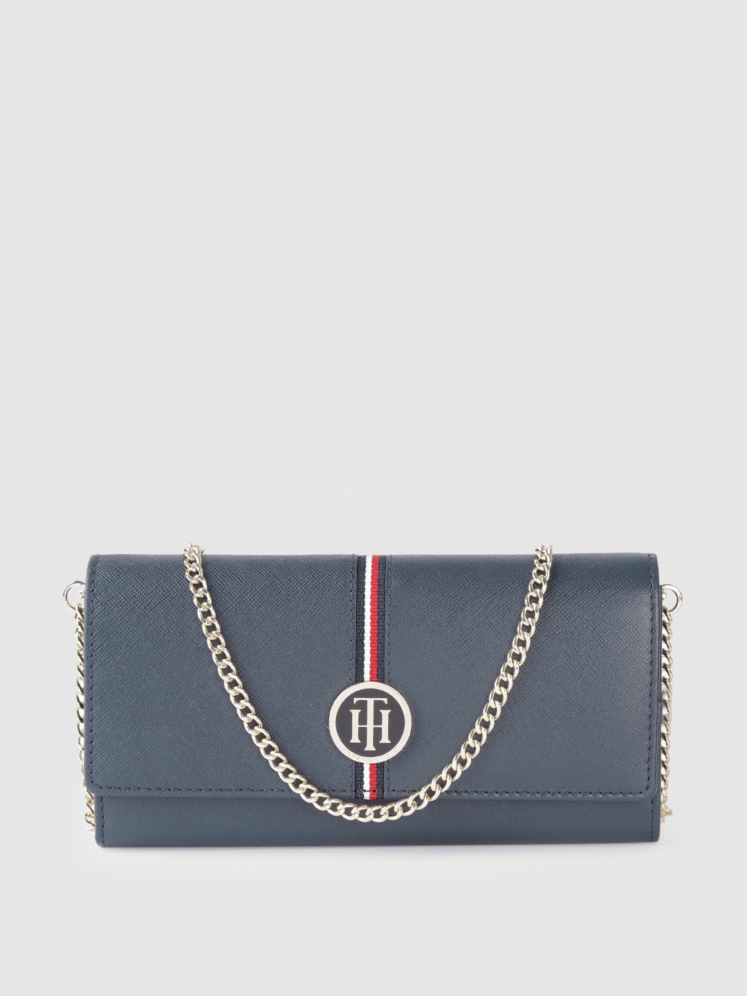 

Tommy Hilfiger Women Navy Blue Textured Leather Two Fold Wallet
