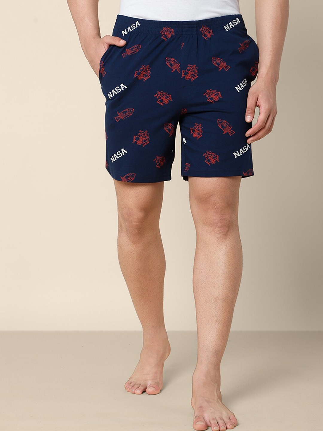 

Free Authority Men Blue NASA Printed Pure Cotton Boxer