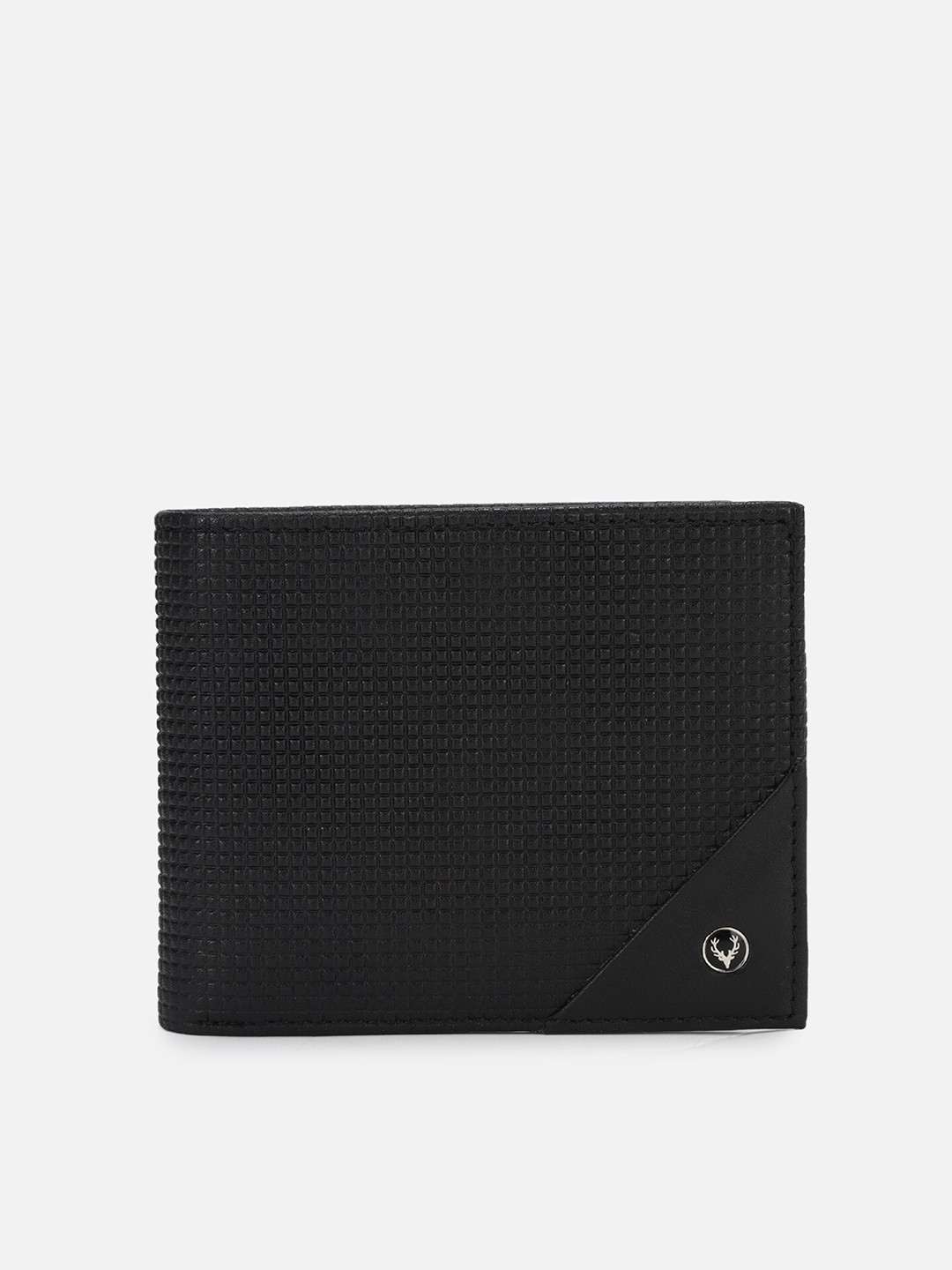 

Allen Solly Men Black Textured Leather Two Fold Wallet