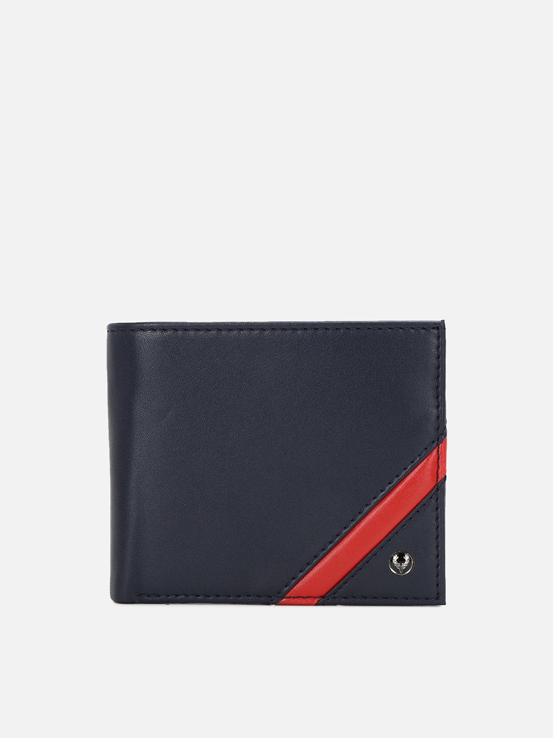 

Allen Solly Men Navy Blue & Red Leather Two Fold Wallet