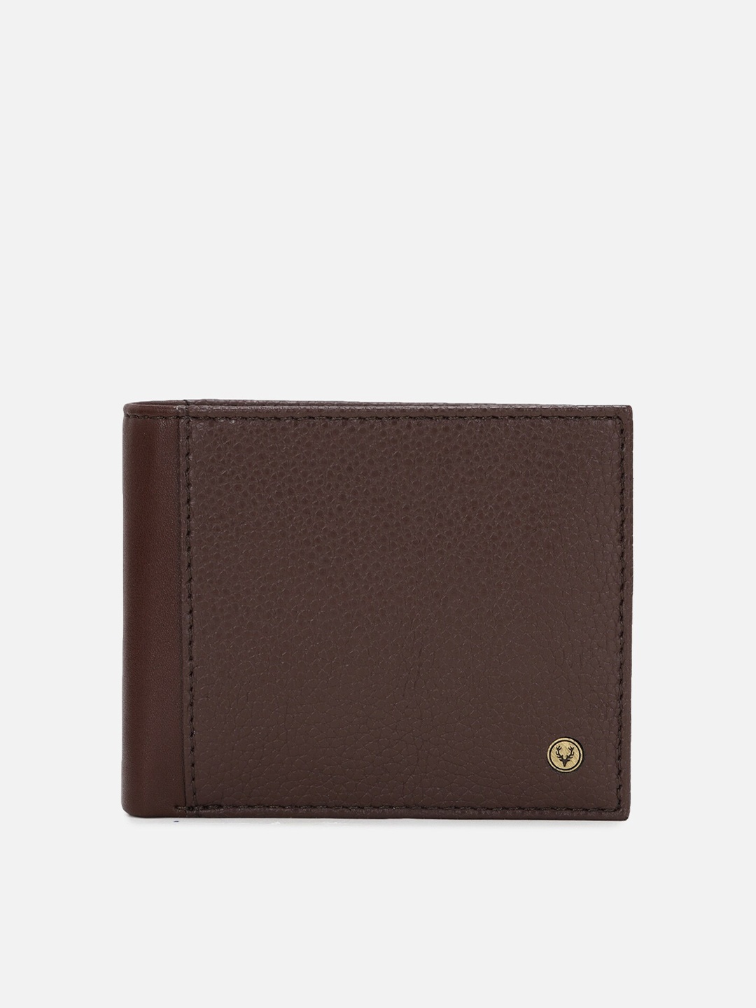 

Allen Solly Men Brown Abstract Textured Leather Two Fold Wallet
