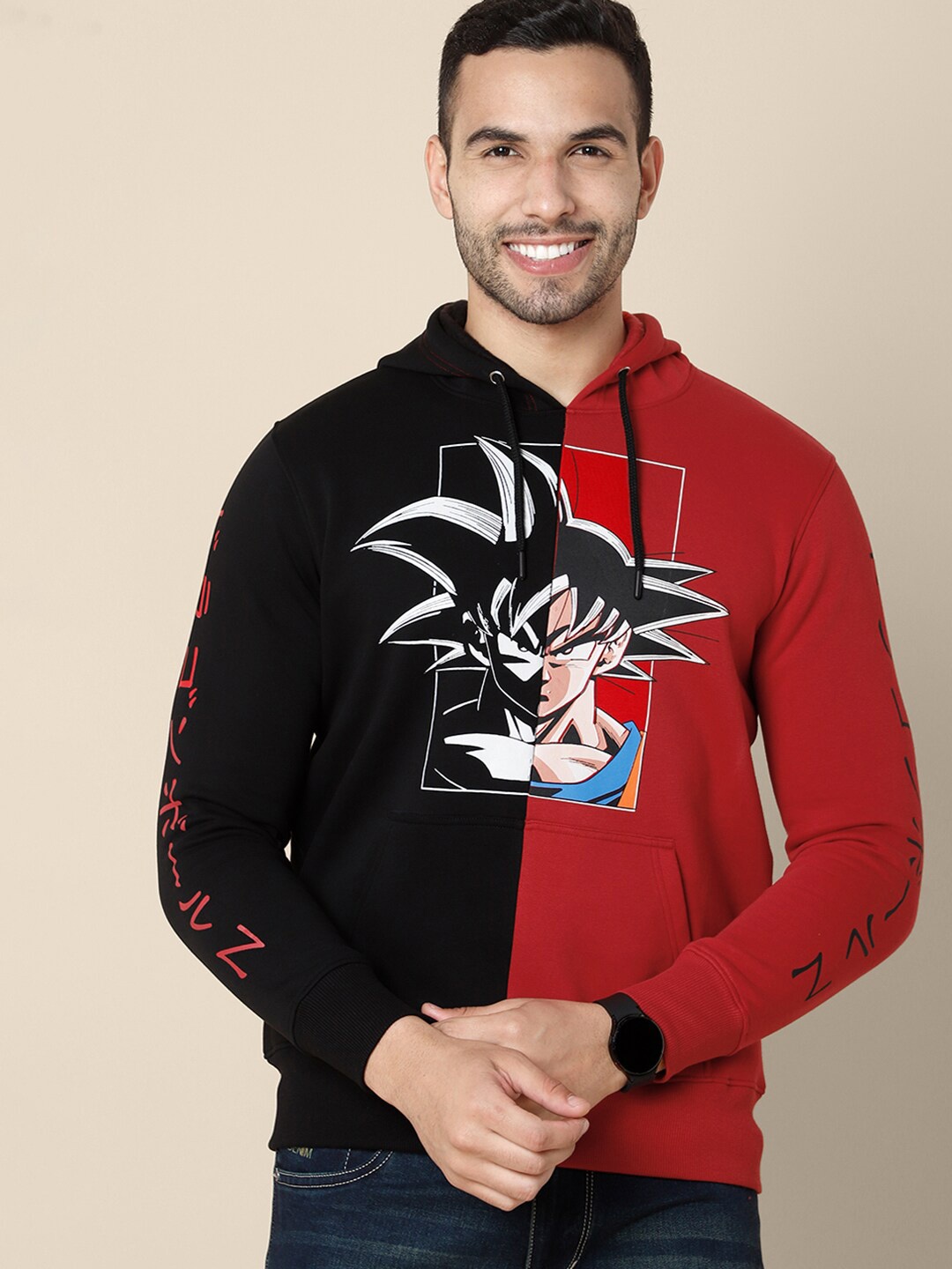 

Free Authority Men Black Dragon Ball Z Printed Hooded Sweatshirt