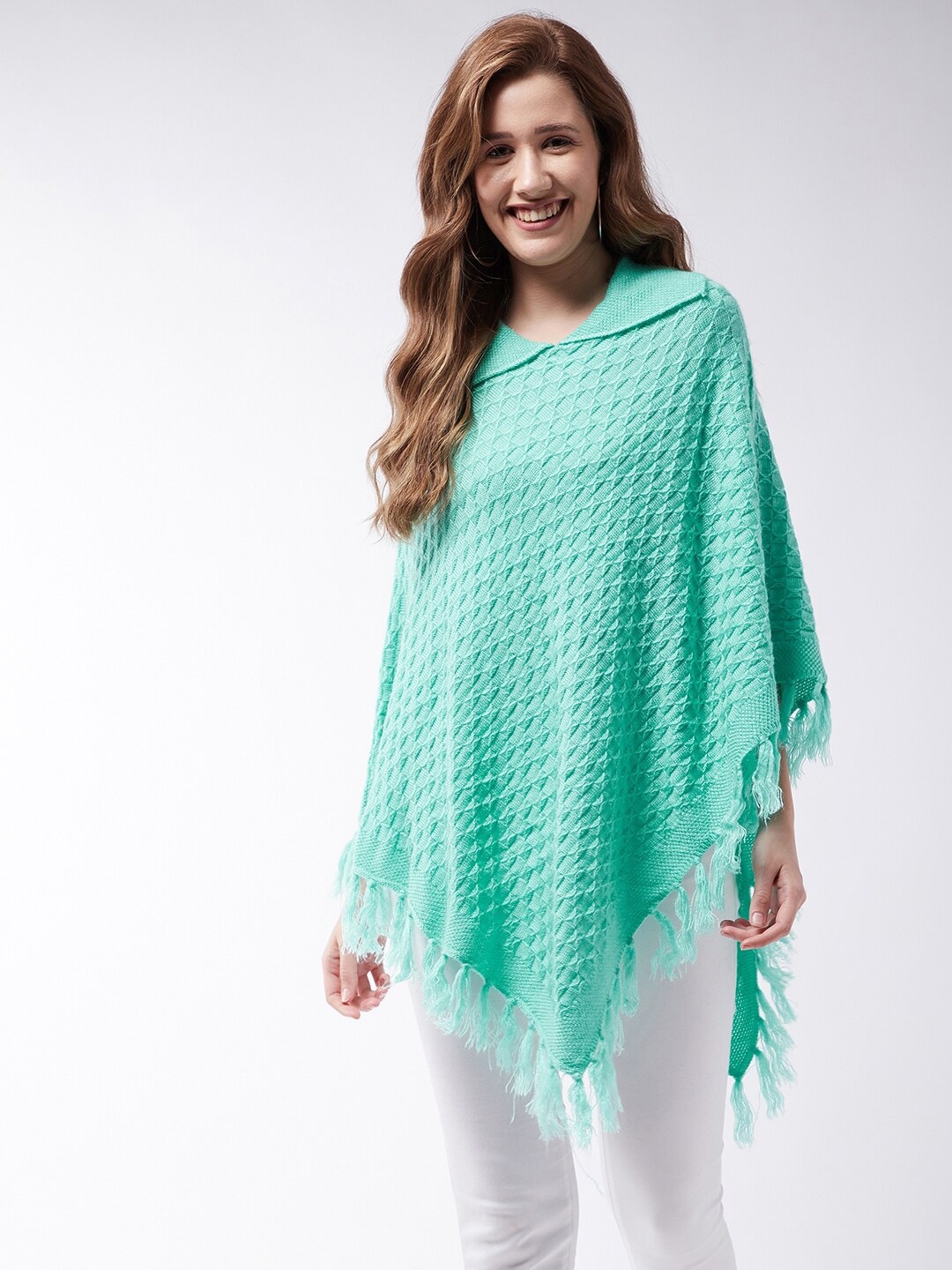 

Modeve Women Sea Green Poncho Sweaters