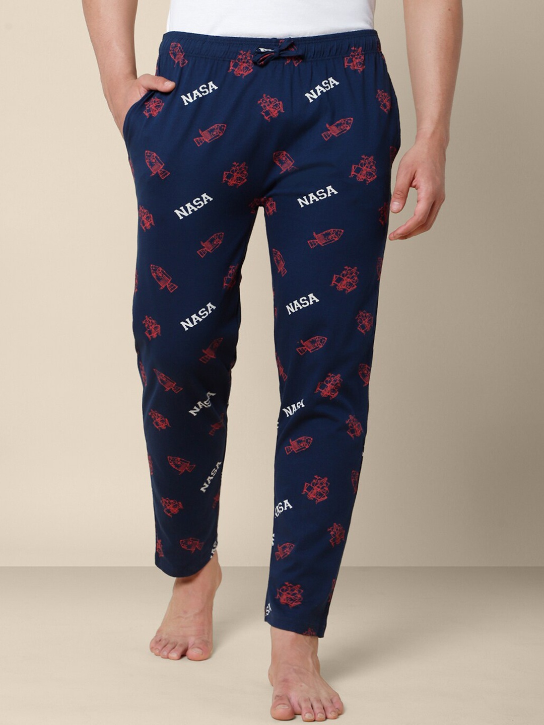 

Free Authority Men Blue NASA Printed Cotton Lounge Pants