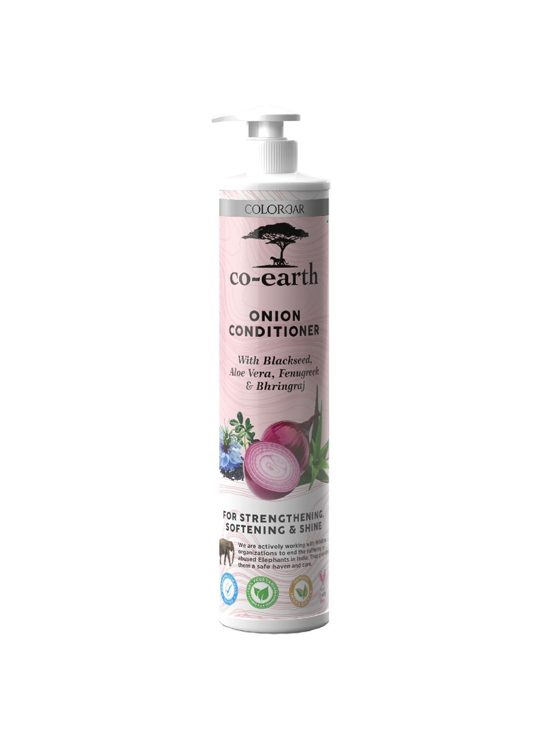 

Colorbar Co-earth Onion Conditioner with Blackseed & Aloe Vera for Strengthening - 300ml, Pink
