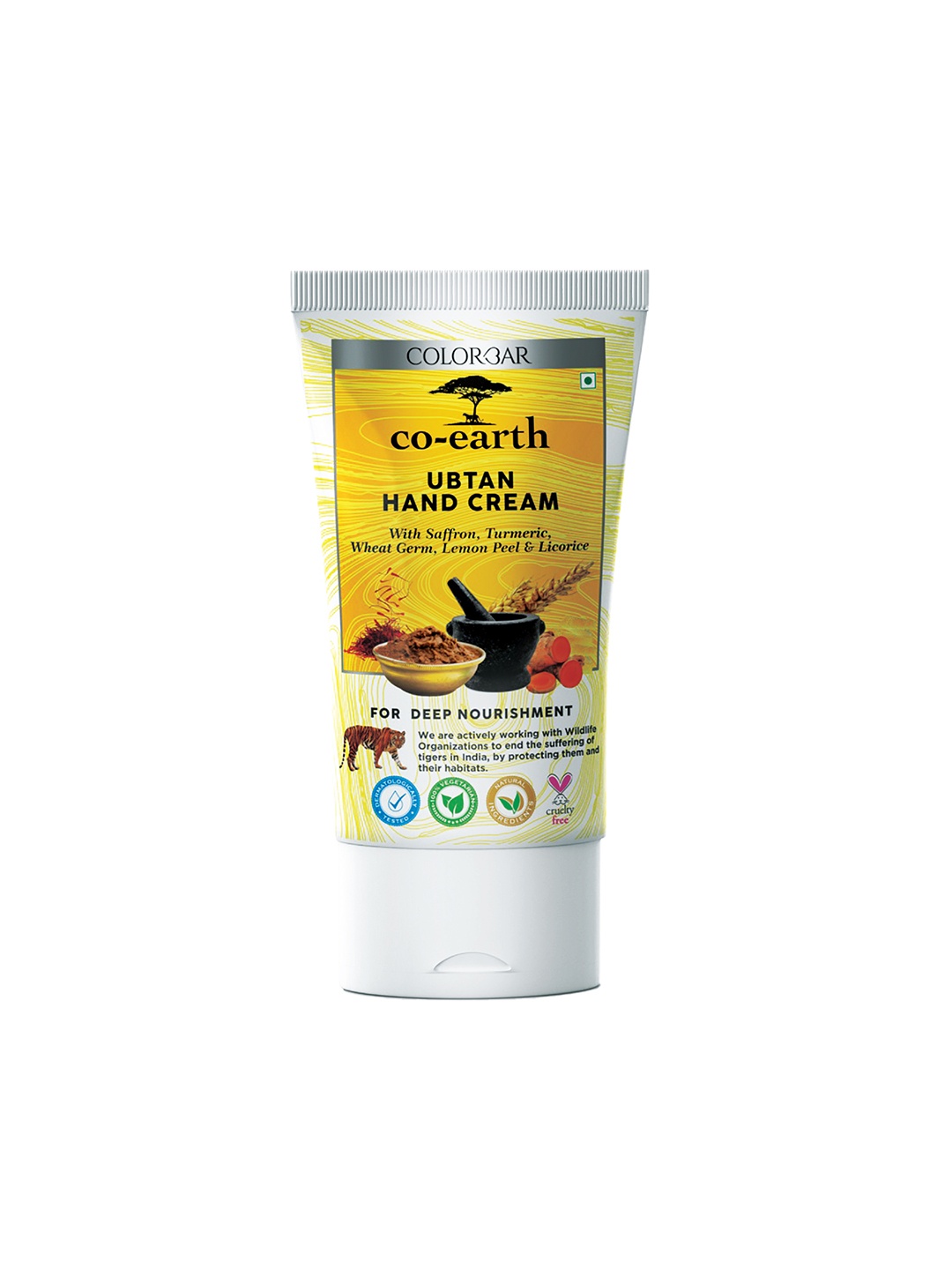 

Colorbar Co-earth Ubtan Hand Cream with Saffron & Turmeric for Deep Nourishment - 50g, Yellow