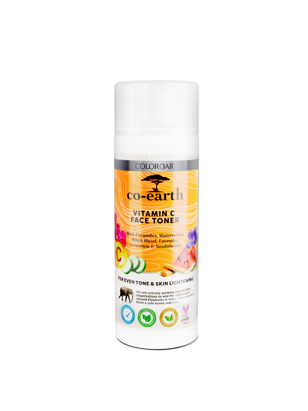 

Colorbar Co-earth Vitamin C Face Toner with Cucumber & Watermelon - 200 ml, Orange