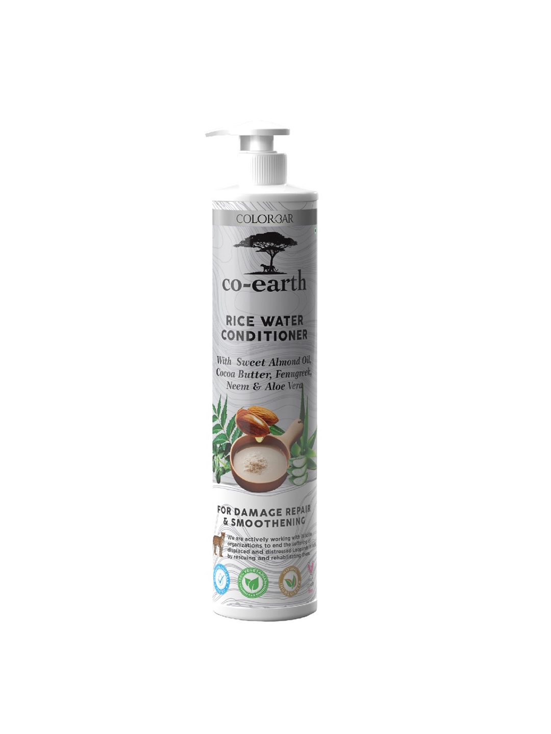 

Colorbar Co-earth Rice Water Hair Conditioner with Sweet Almond Oil & Cocoa Butter- 300 ml, Grey