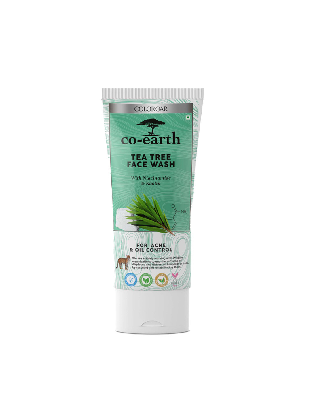 

Colorbar Co-Earth Tea Tree Face Wash with Niacinamide & Kaolin Clay - 100 ml, Green