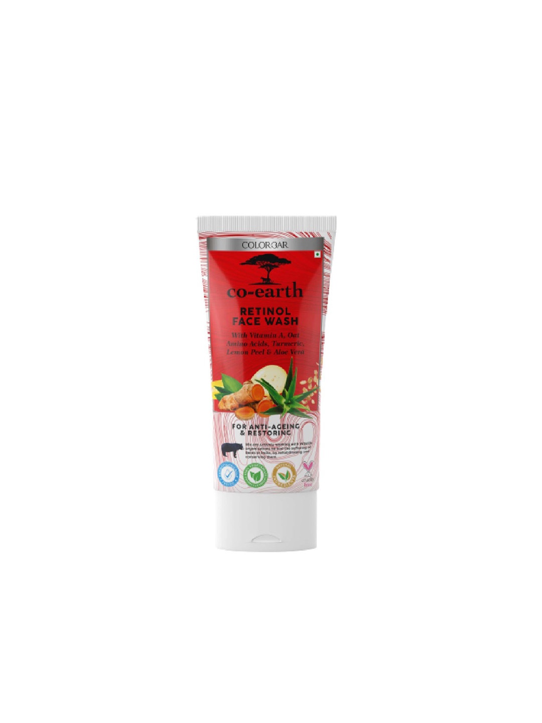 

Colorbar Co-Earth Retinol Face Wash with Turmeric & Lemon Peel - 100 ml, Red