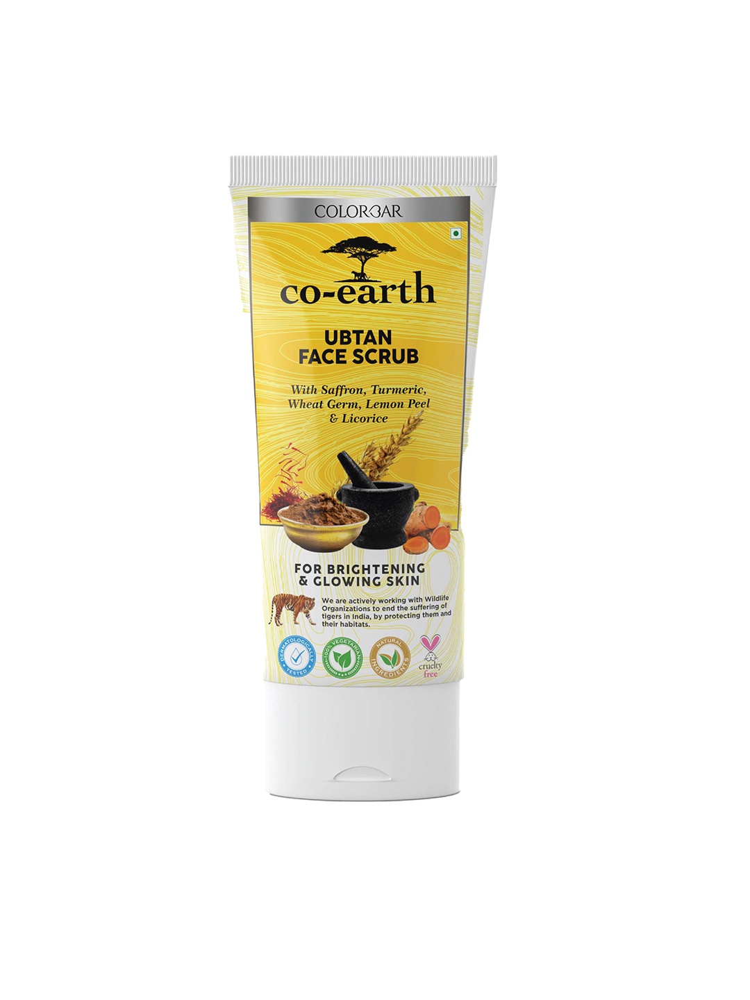 

Colorbar Co-Earth Ubtan Face Scrub with Saffron & Turmeric - 100 g, Yellow