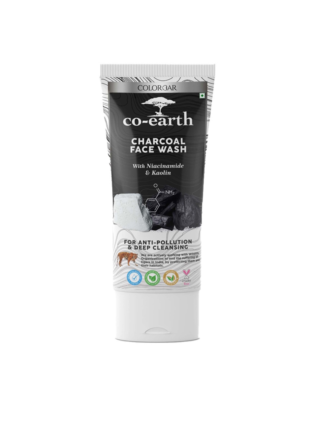 

Colorbar Co-Earth Charcoal Face Scrub with Vitamin E & Kaolin Clay - 100 g, Black