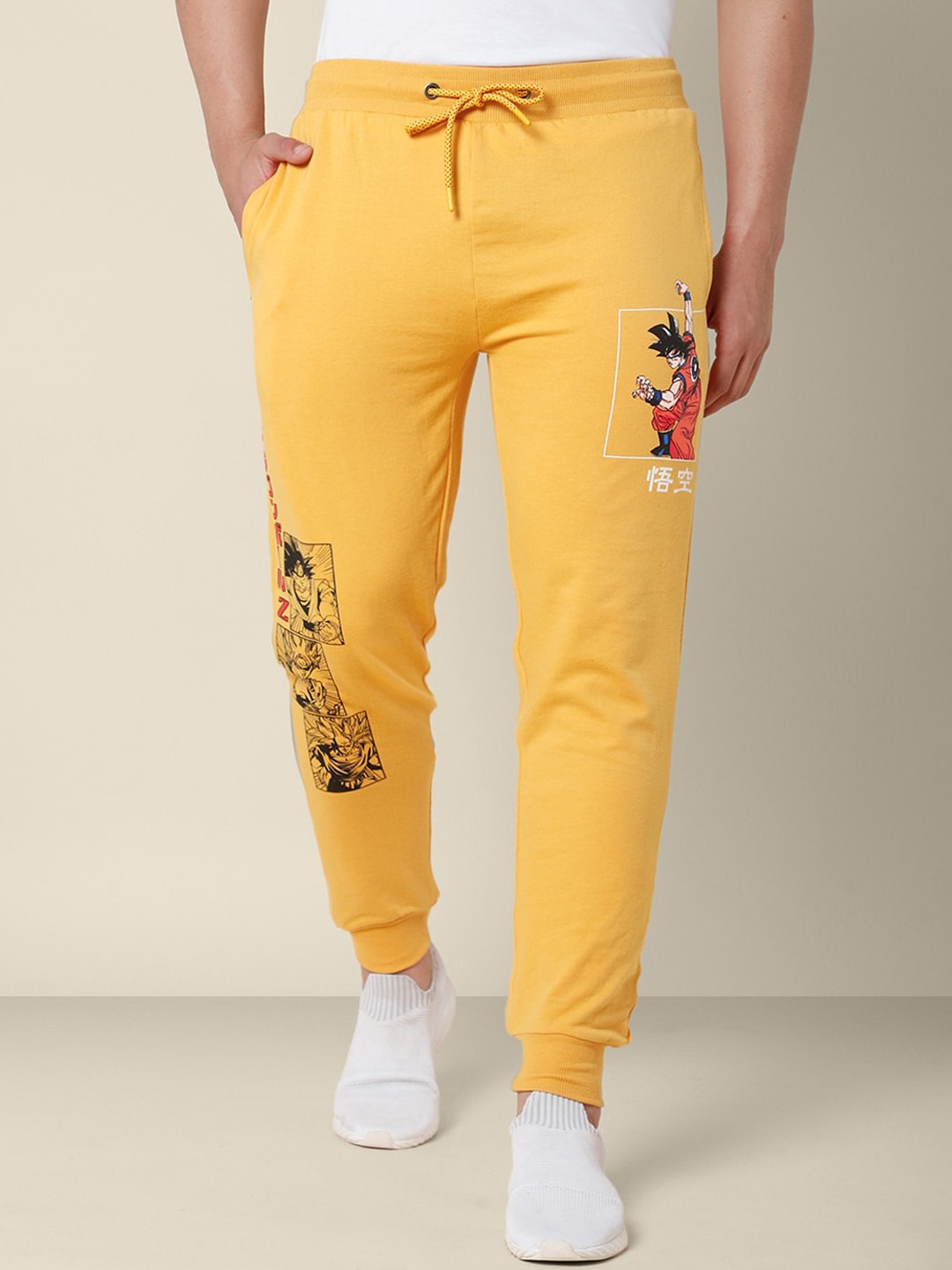 

Free Authority Men Yellow Dragon Ball Z Printed Cotton Joggers