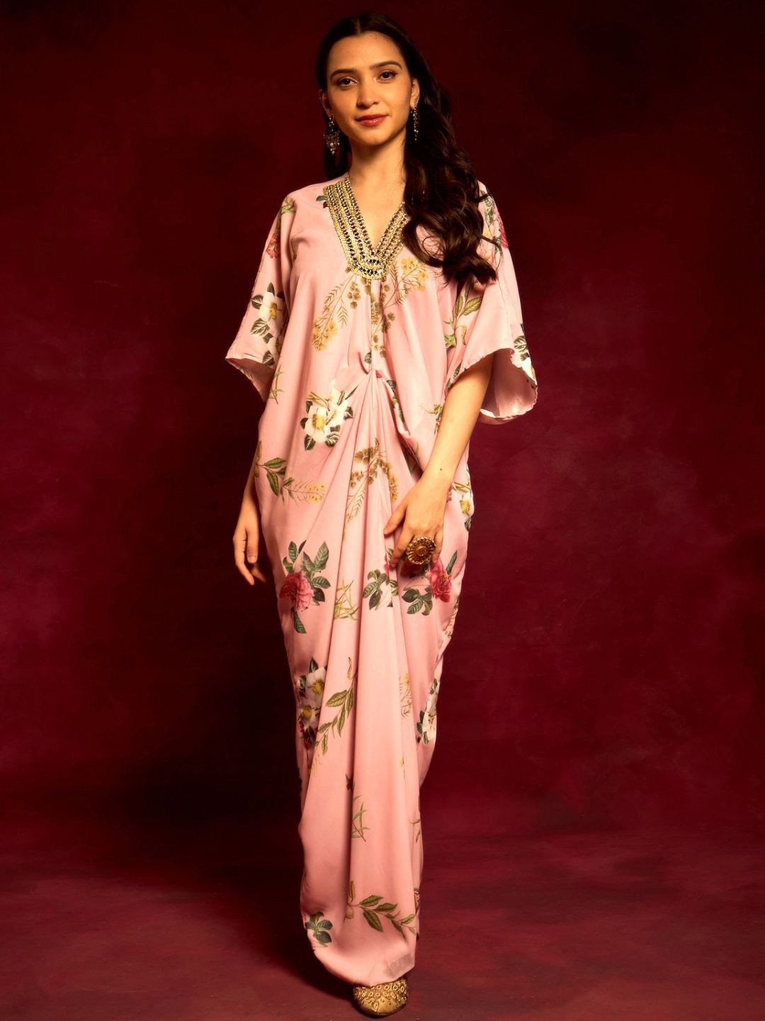

Alaya By Stage3 Pink Floral Printed Maxi Dress