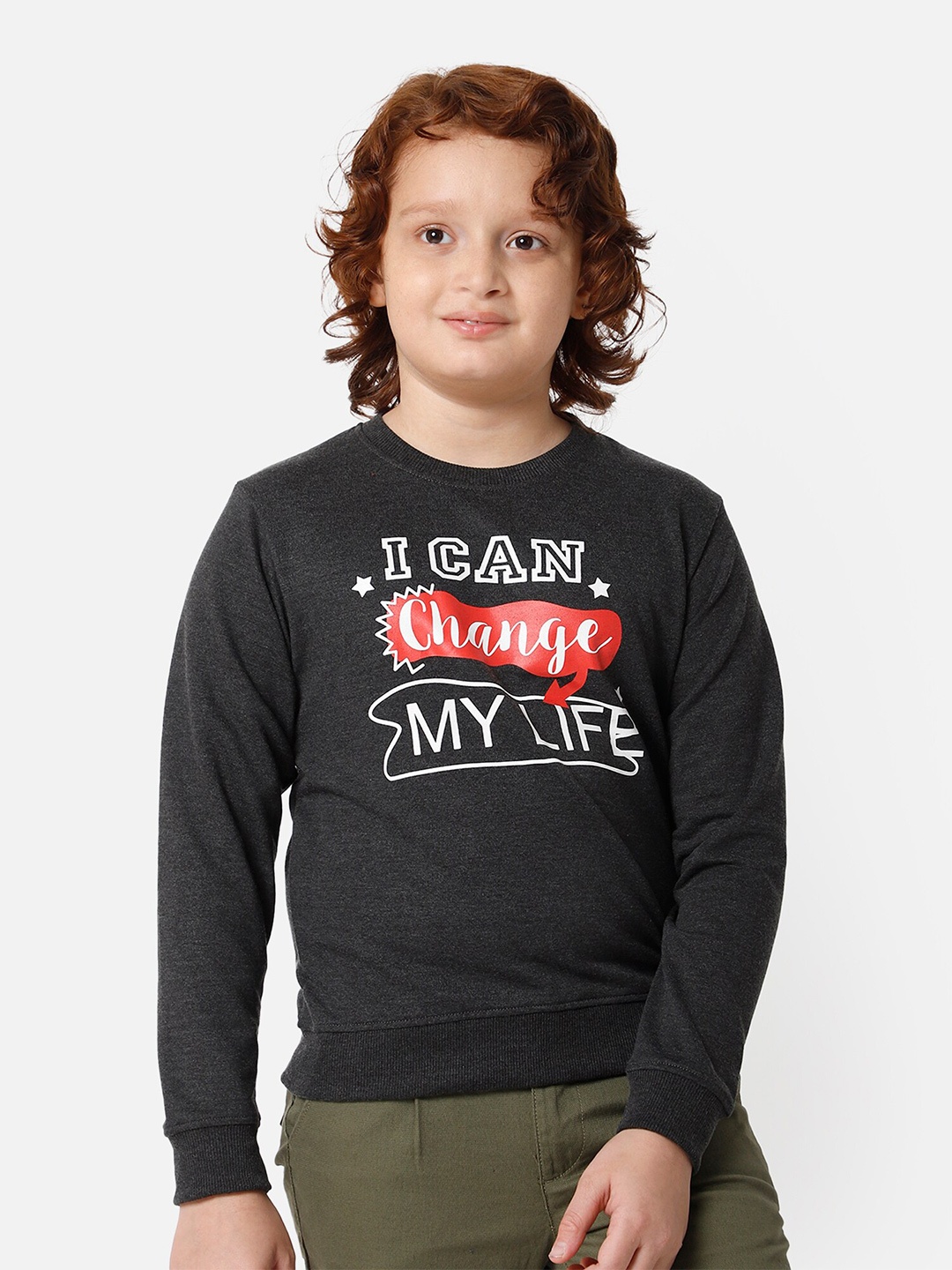 

DYCA Boys Black Printed Cotton Sweatshirt