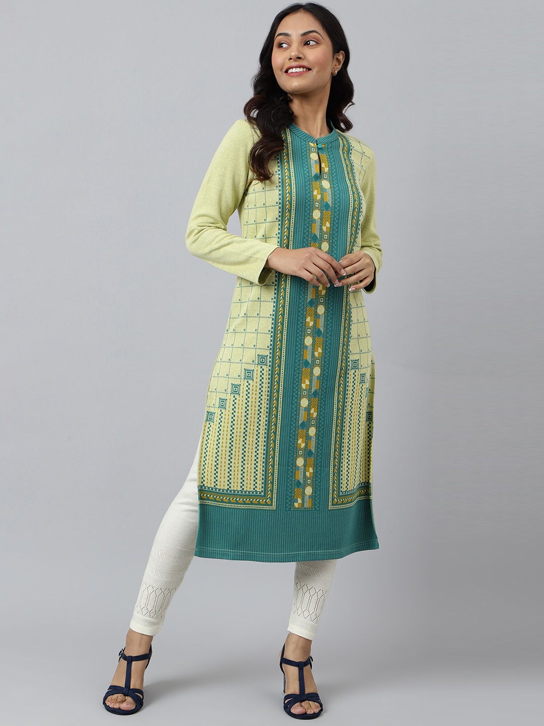 

AURELIA Women Yellow Ethnic Motifs Printed Kurta