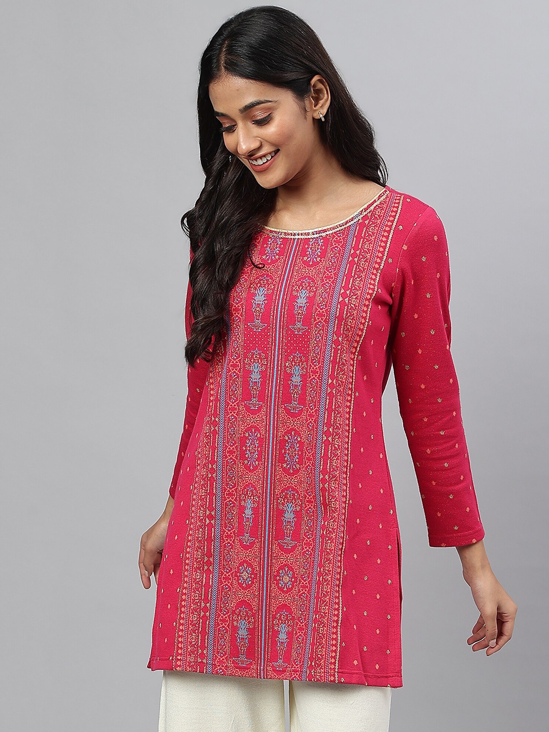 

AURELIA Women Pink Ethnic Motifs Printed Kurta