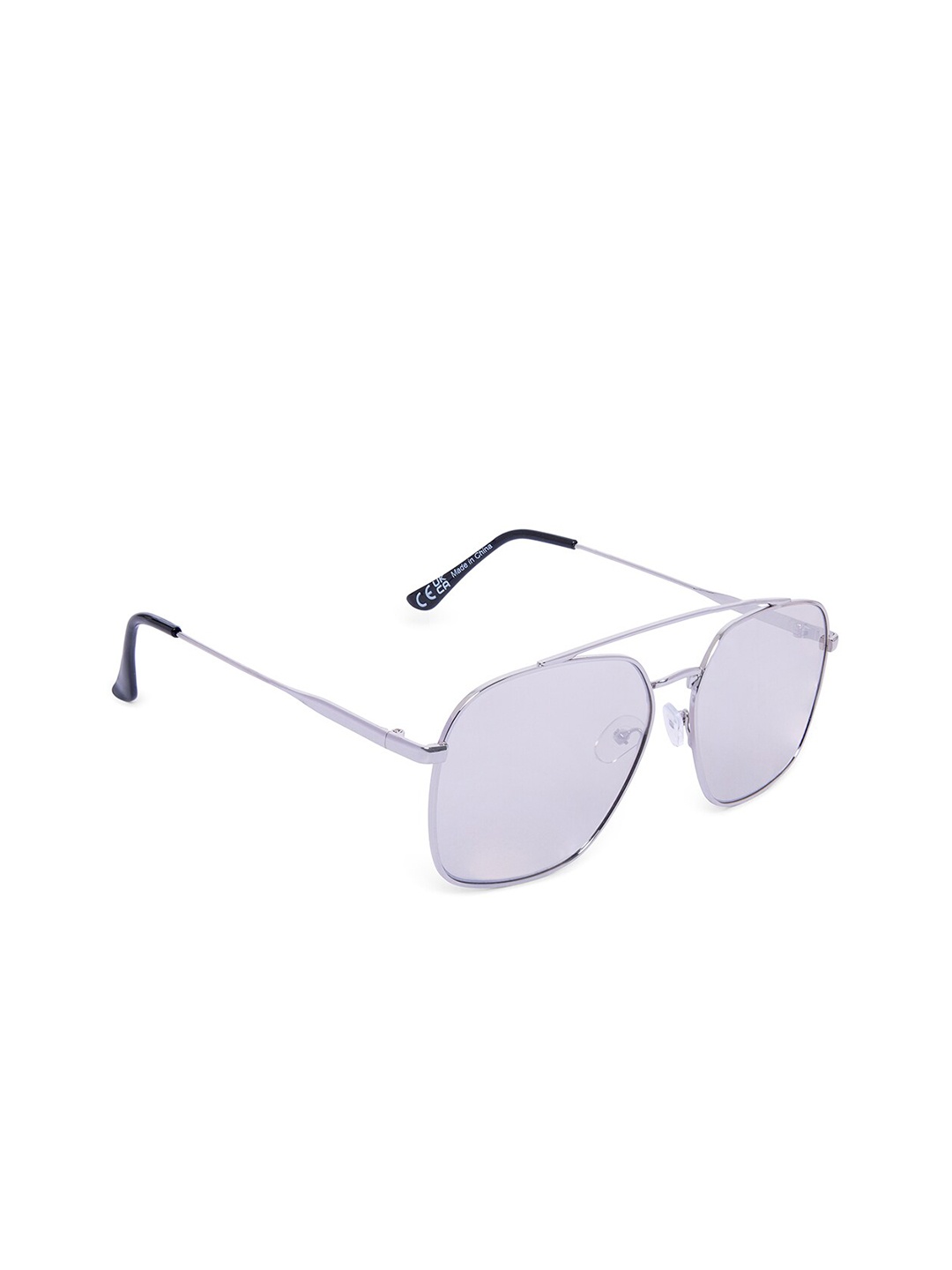 

ALDO Men Mirrored Lens & Silver-Toned Square Sunglasses