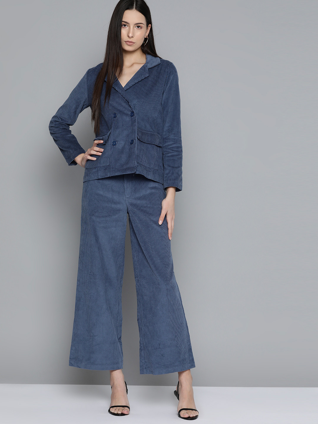 

Chemistry Ribbed Detail Pure Cotton Co-Ords, Blue