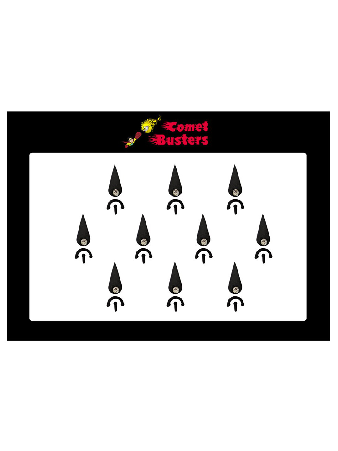 

Comet Busters 10 Pcs Embellished Reusable Designer Bindis - Black