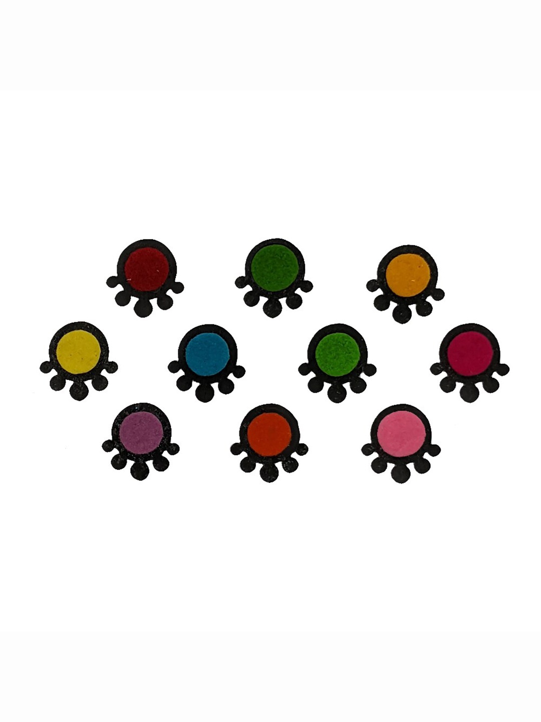 

Comet Busters 10 Pcs Reusable Designer Bindis - Multicoloured, Multi