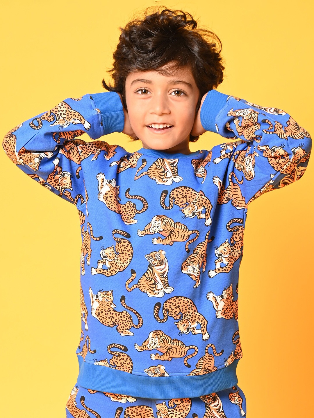 

Anthrilo Boys Blue & Brown Animal Graphics Printed fw.2022.1 Sweatshirt