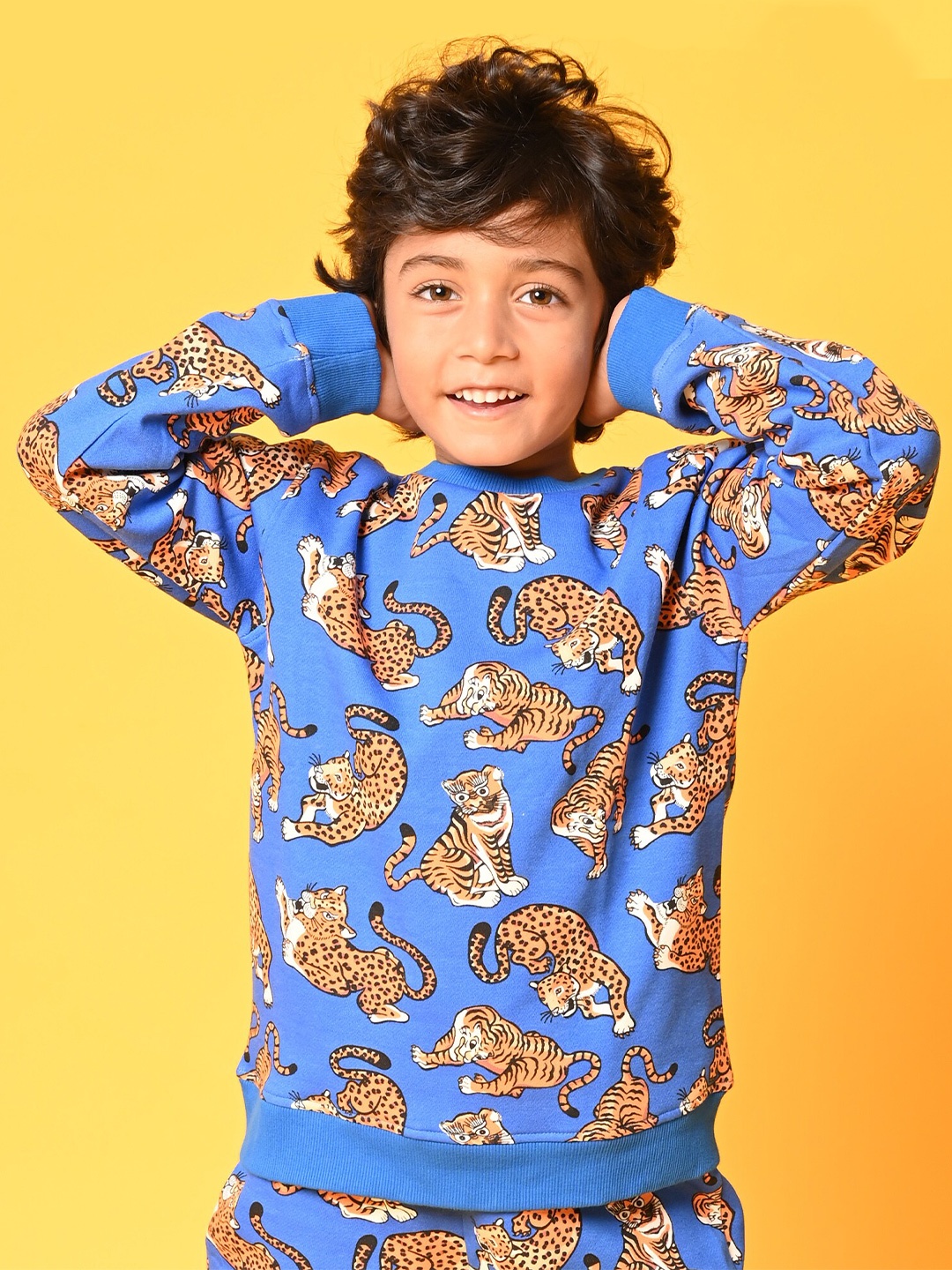 

Anthrilo Boys Blue Animal Graphics Printed Sweatshirt