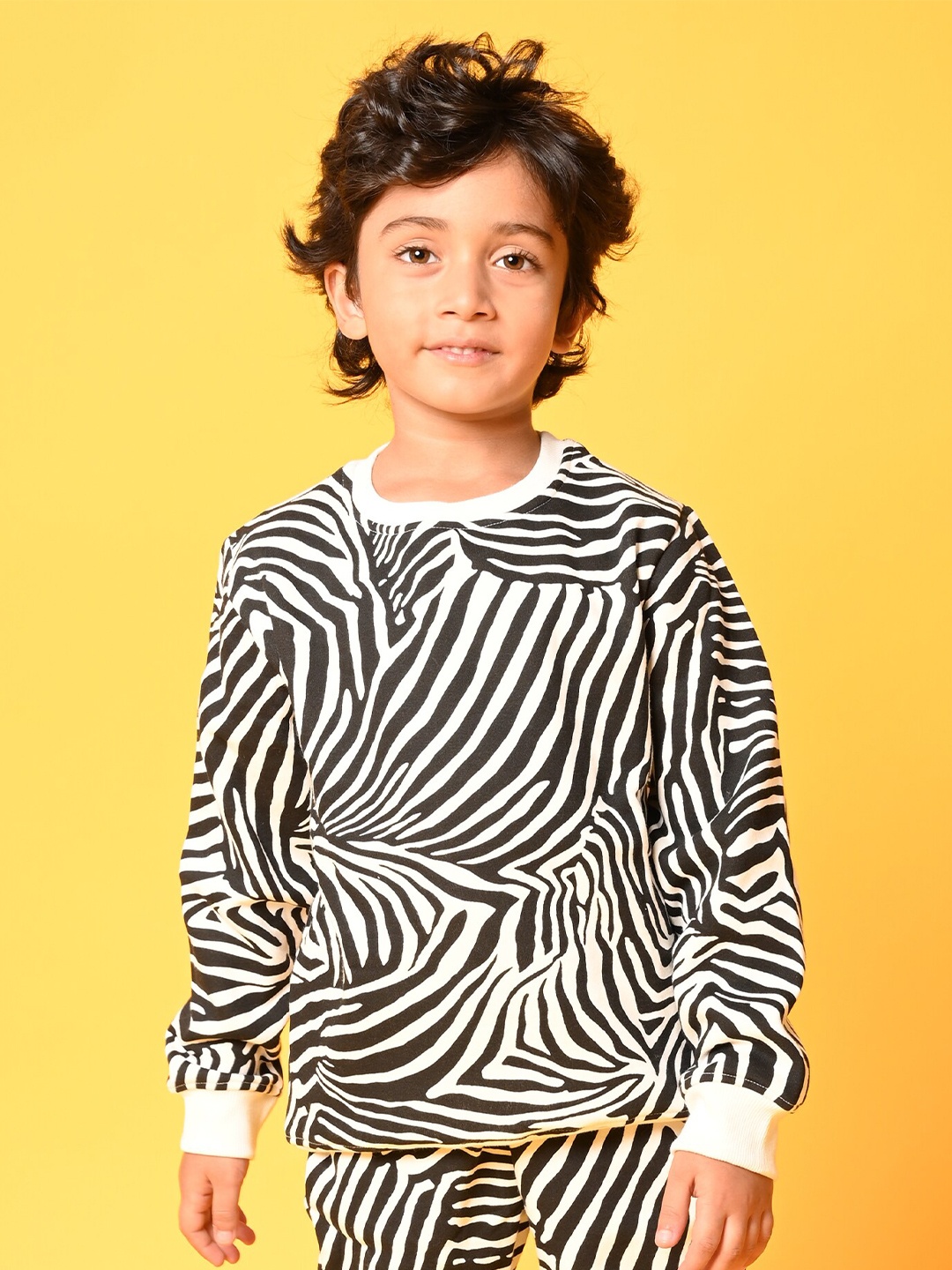 

Anthrilo Boys White & Black Striped Sweatshirt