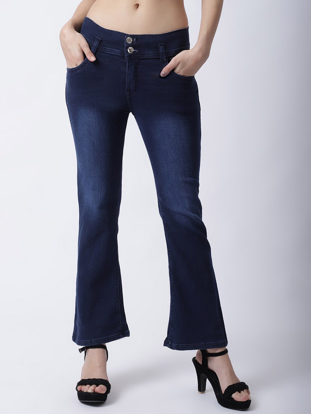 

GRACIT Women Navy Blue Bootcut Light Fade Stretchable Jeans