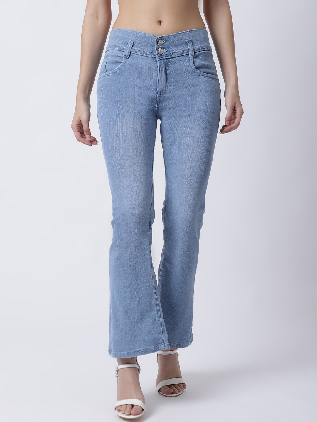 

GRACIT Women Blue Bootcut Light Fade Stretchable Jeans
