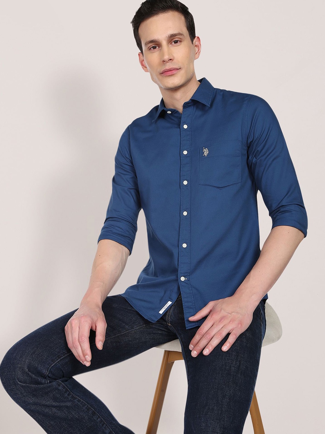 

U S Polo Assn Men Blue Solid Classic Everyday Shirt