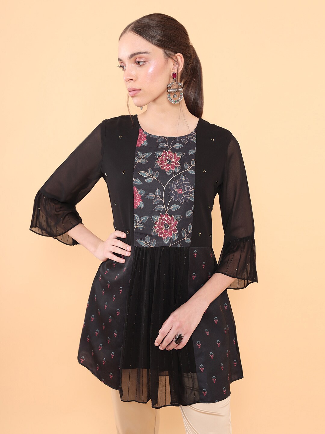 

Soch Women Black & Red Embroidered Tunic