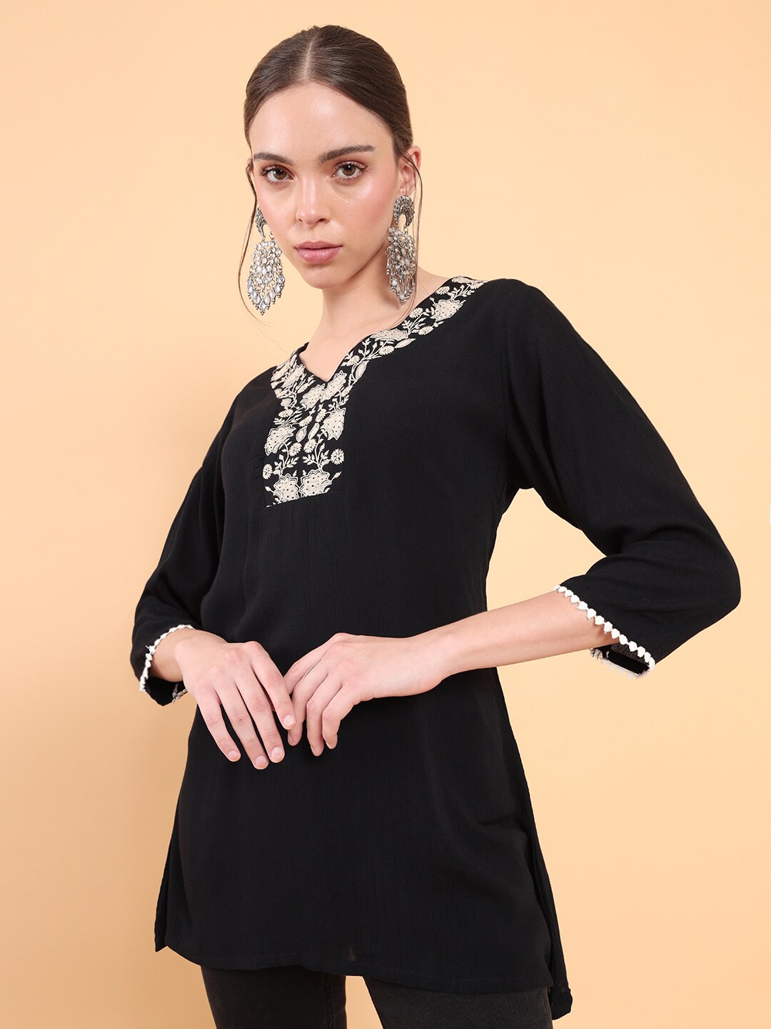 

Soch Black & White Modal Embroidered Tunic