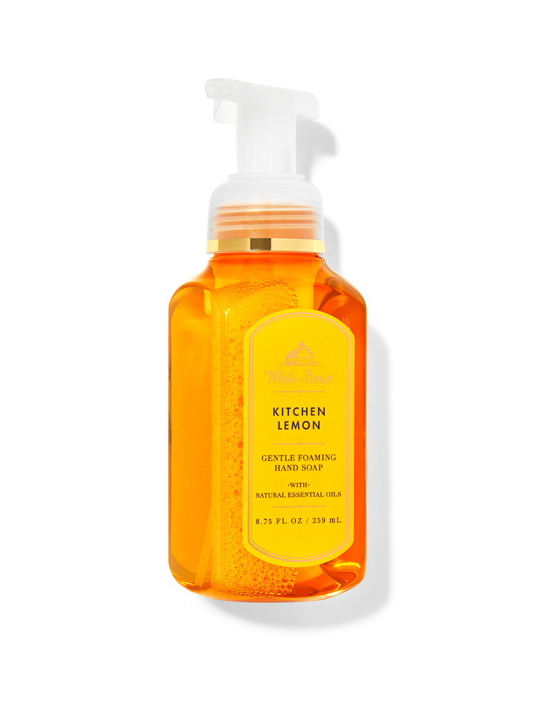 

Bath & Body Works Kitchen Lemon Gentle Foaming Hand Soap with Essential Oils - 259ml, Yellow