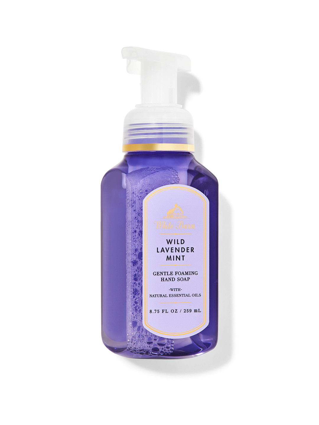 

Bath & Body Works Wild Lavender Mint Gentle Foaming Hand Soap with Essential Oil - 259 ml, Purple