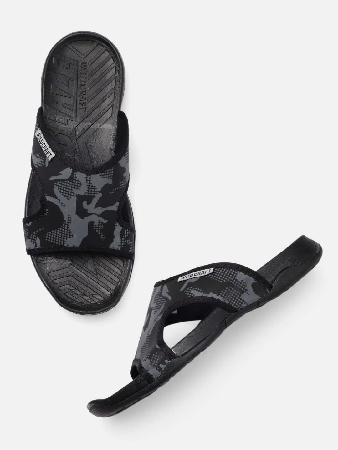 

Wildcraft Men Black & Grey Printed Cortes Sliders