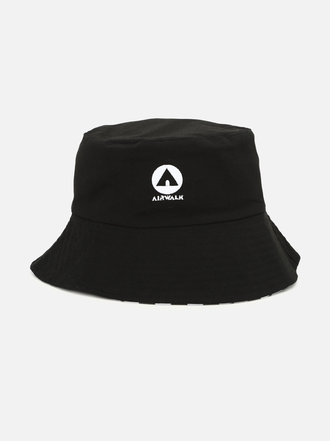 

FOREVER 21 Women Black & White Checked Bucket Reversible Hat
