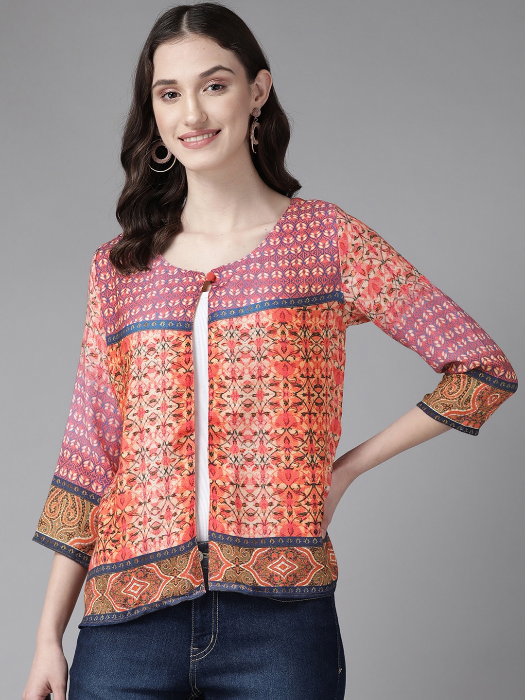 

Aarika Women Floral Lightweight Open Front Jacket, Multi