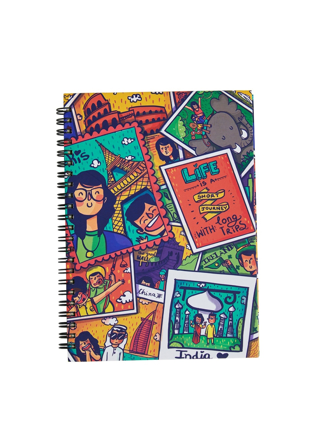 

Chumbak Multi-Coloured Printed Spiral Notebook