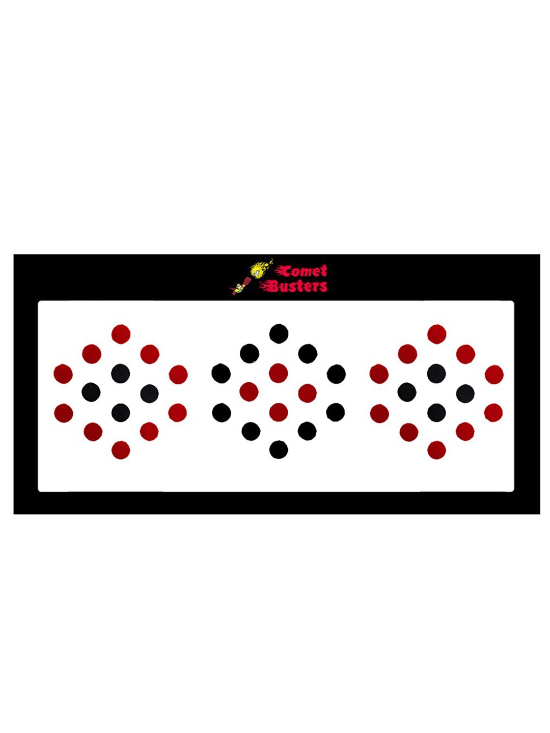 

Comet Busters 42 Pcs Reusable Designer Round Bindis - Red & Black