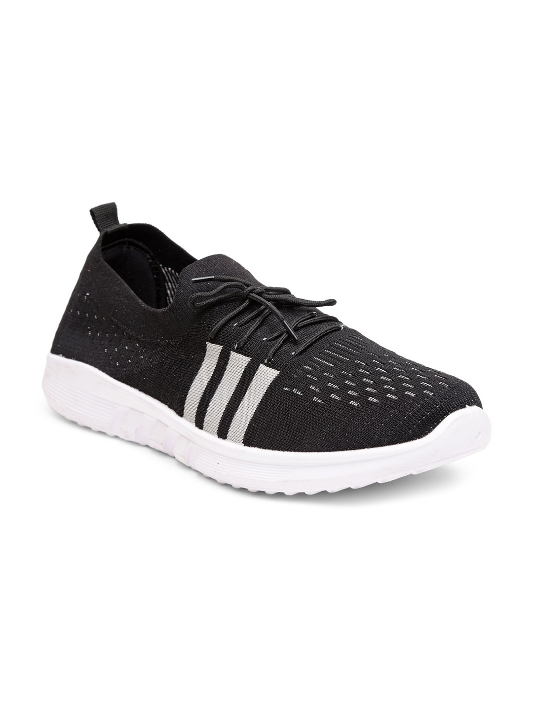 

KLOTTHE Men Black & White Woven Design Slip On Sneakers