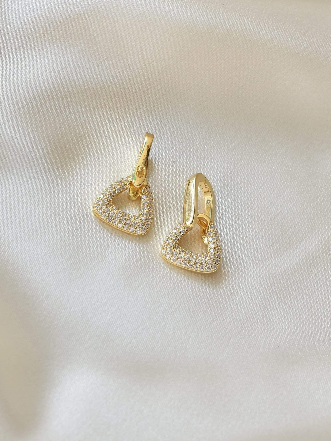 

Klissaa Gold-Toned Zirconia Drop Earrings