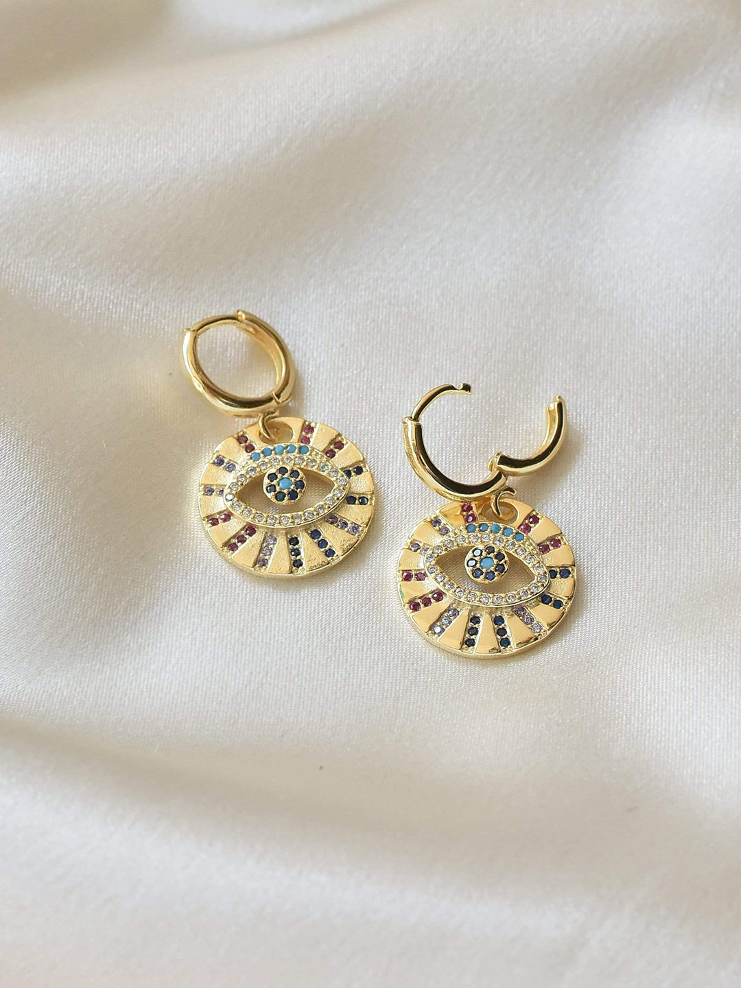 

Klissaa Gold-Toned Contemporary Drop Earrings