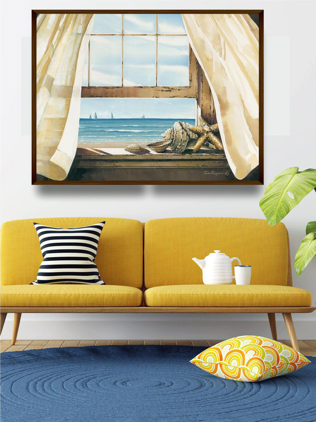 

The Art House Blue & White Abstract Painting Canvas Wall Art