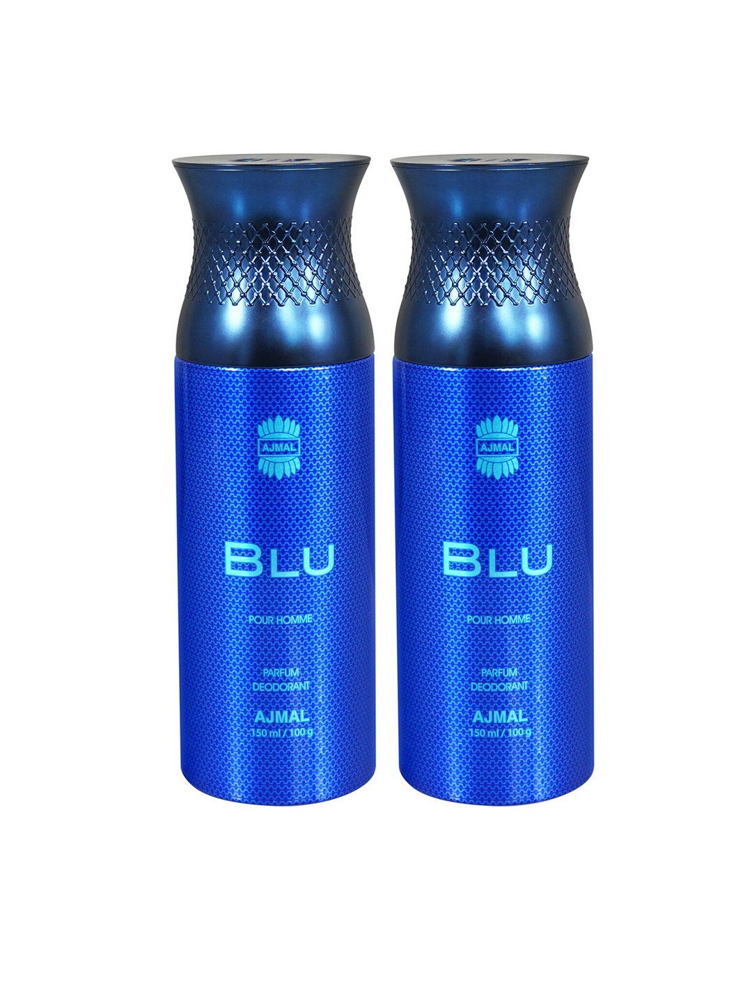 Ajmal Men Set of 2 Blu Long Lasting Deodorant - 150 ml Each, Blue