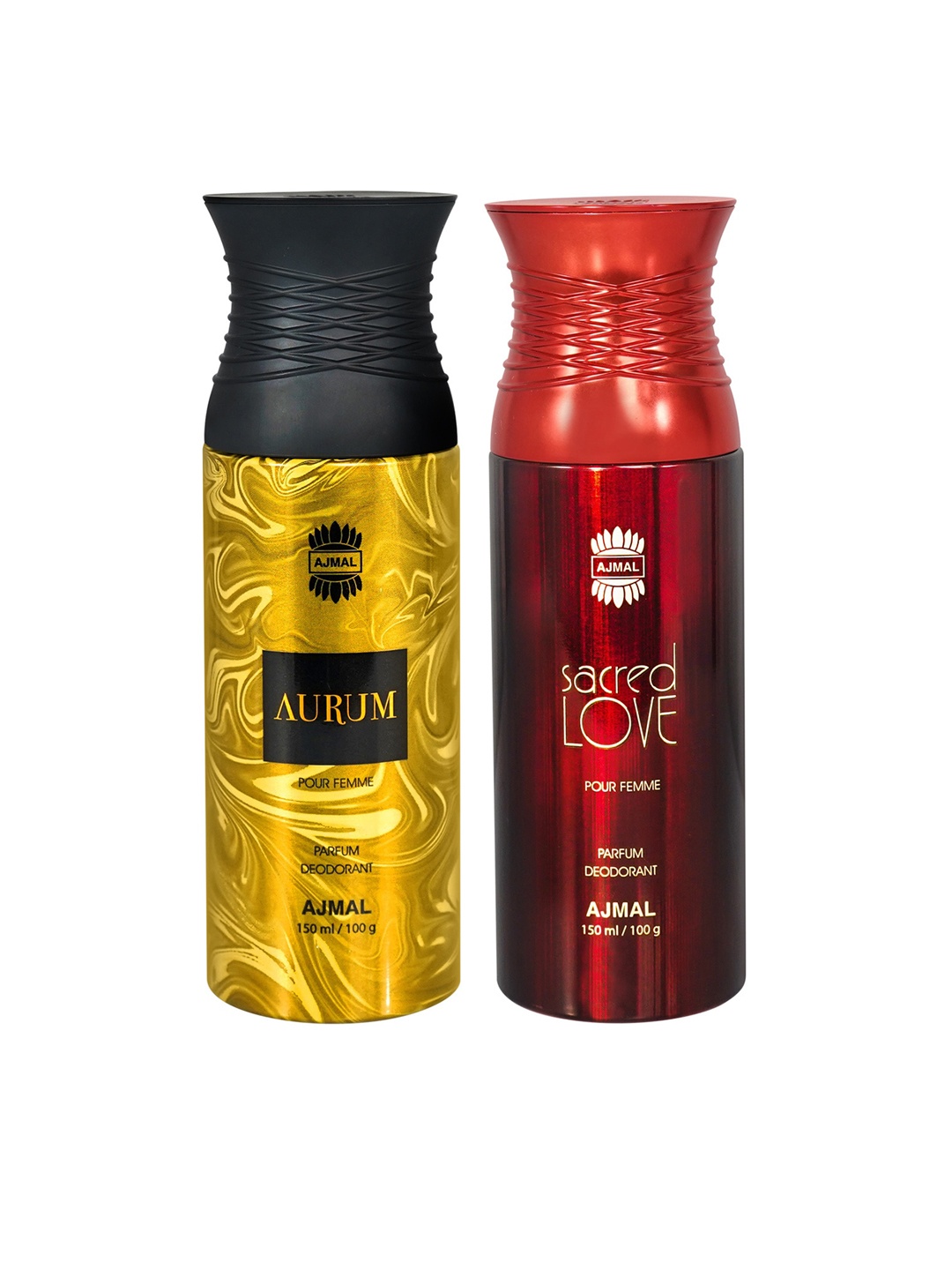 

Ajmal Women Set of Aurum & Sacred Love Long Lasting Deodorant Spray - 150 ml each, Red