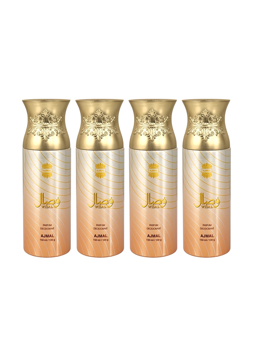 

Ajmal Set Of 4 Wisal Deodorant Body Spray - 150 ml Each, Pink